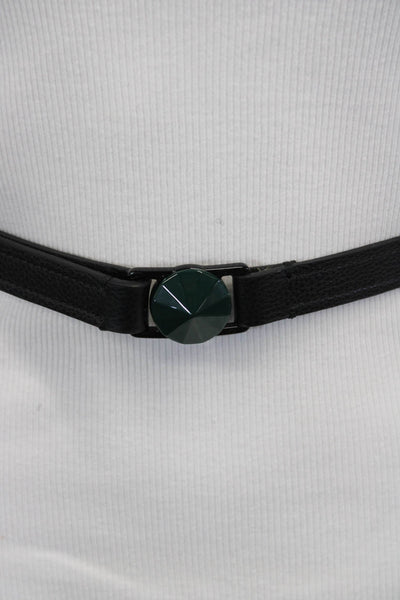 Gavazzeni Italy Womens Embellished Elastic Alyssa Skinny Belt Green Size 80