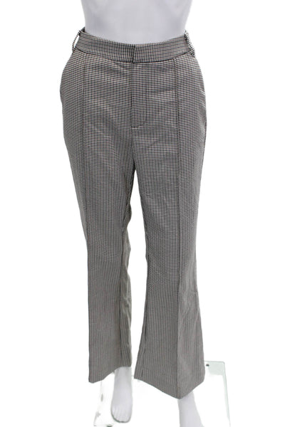 Toccin Womens Dress Pants Black Check Button Closure Size 2