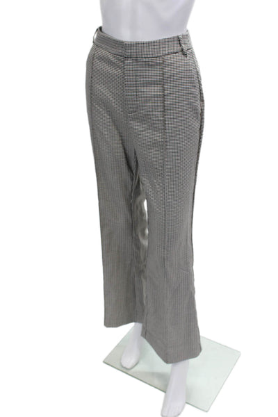 Toccin Womens Dress Pants Black Check Button Closure Size 2