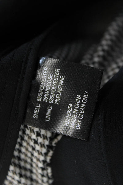 Toccin Womens Dress Pants Black Check Button Closure Size 2