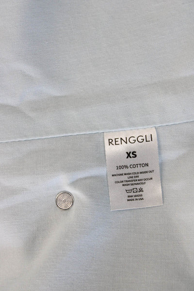 Renggli Women Light Blue Cotton V-Neck Button Sleeveless Vest Size XS