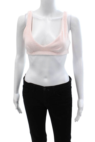 Donni Womens Cotton Blend Terry Bralette Pink Size S