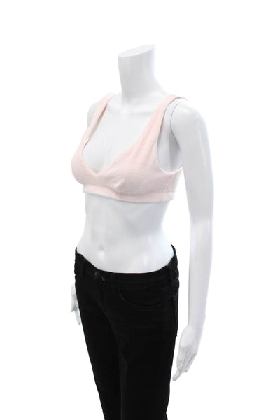 Donni Womens Cotton Blend Terry Bralette Pink Size S