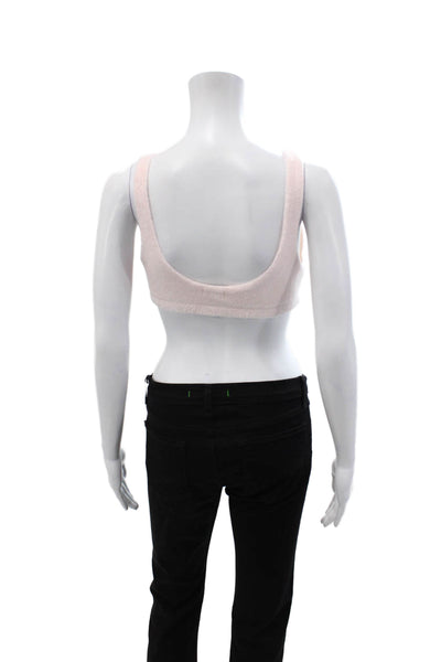 Donni Womens Cotton Blend Terry Bralette Pink Size S