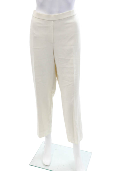 Theory Womens Cropped Ankle Dress Pants White Triacetate Polyester Size 12