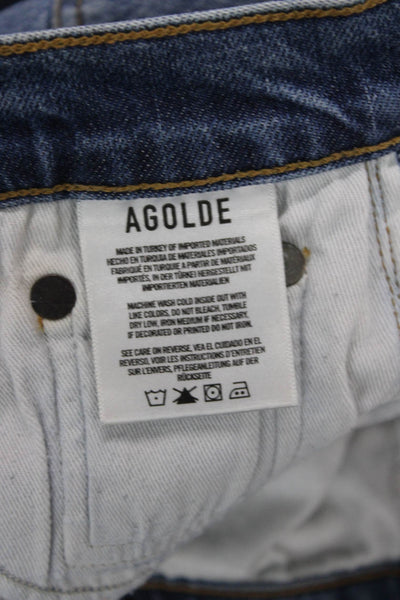 Agolde Womens Ankle Skinny Jeans Blue Mid Rise Size 24