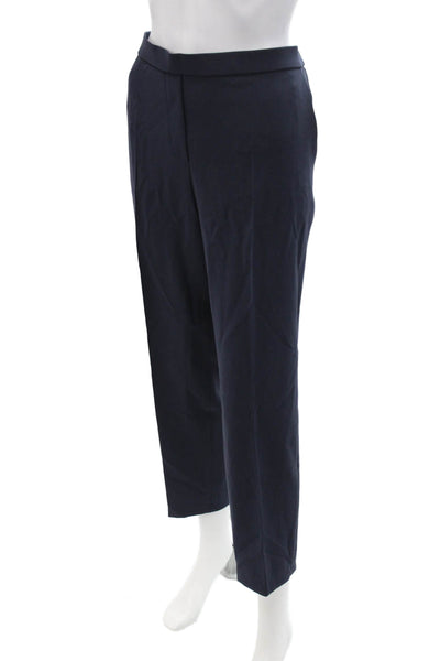 Theory Women Ankle Dress Pants Dark Blue Cotton Nylon Elastane Size 12