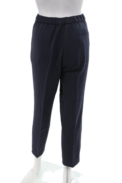 Theory Women Ankle Dress Pants Dark Blue Cotton Nylon Elastane Size 12