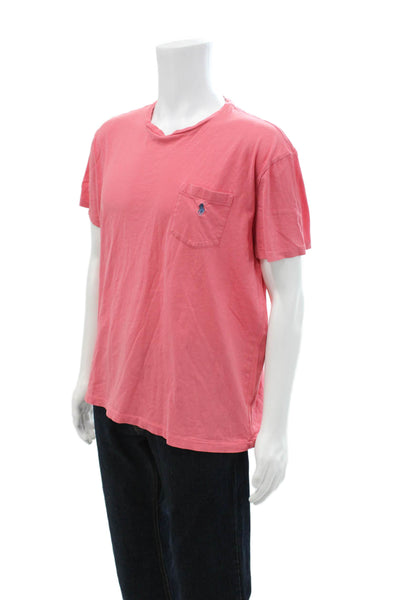 Polo Ralph Lauren Mens Pink Cotton Crew Neck T Shirt Size L