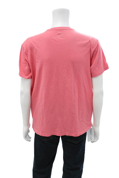 Polo Ralph Lauren Mens Pink Cotton Crew Neck T Shirt Size L