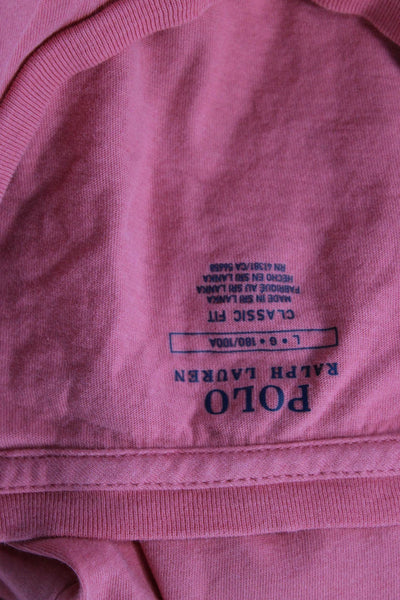 Polo Ralph Lauren Mens Pink Cotton Crew Neck T Shirt Size L