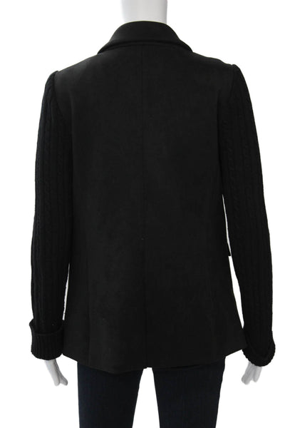 Splendid Womens Black Collared Blazer Button Long Sleeve Size S
