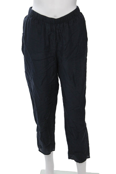 MNG Womens Ankle Cropped Dark Blue Lyocell Polyamide Pants Size S