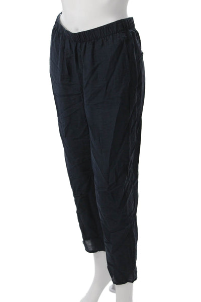 MNG Womens Ankle Cropped Dark Blue Lyocell Polyamide Pants Size S