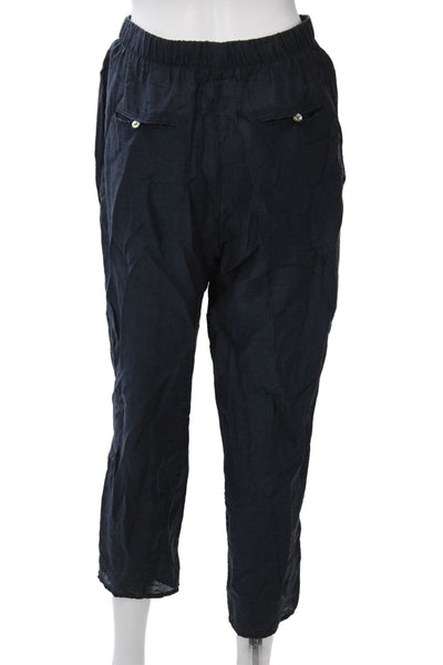 MNG Womens Ankle Cropped Dark Blue Lyocell Polyamide Pants Size S