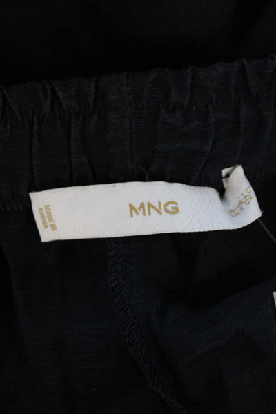 MNG Womens Ankle Cropped Dark Blue Lyocell Polyamide Pants Size S