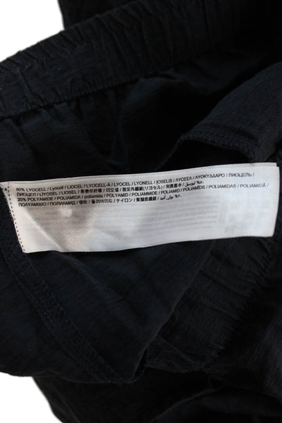 MNG Womens Ankle Cropped Dark Blue Lyocell Polyamide Pants Size S