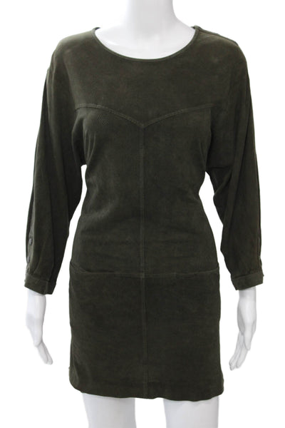 Helmut Lang Womens Sheath Mini Black Drape Neck Long Sleeve Dress Size 6