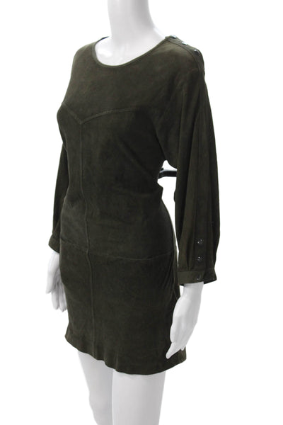 Helmut Lang Womens Sheath Mini Black Drape Neck Long Sleeve Dress Size 6