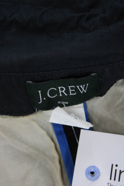 J Crew Womens Black Cotton Collared Button 3/4 Sleeve Jacket Size 6