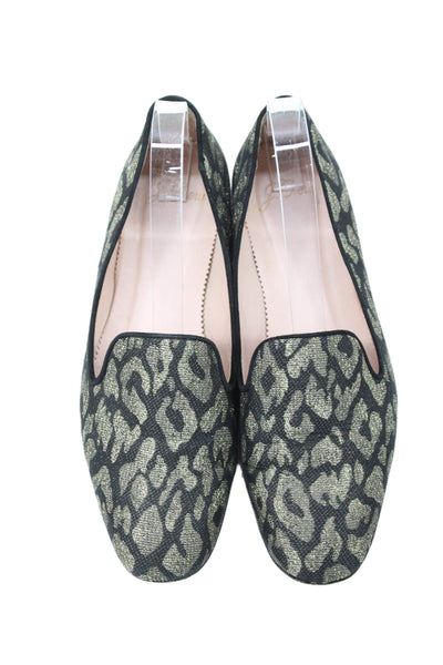 J Crew Women's Round Toe Slip-On Ballet Flats Shoes Gold/Black Size 6.5