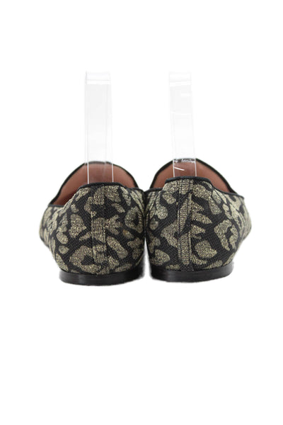 J Crew Women's Round Toe Slip-On Ballet Flats Shoes Gold/Black Size 6.5