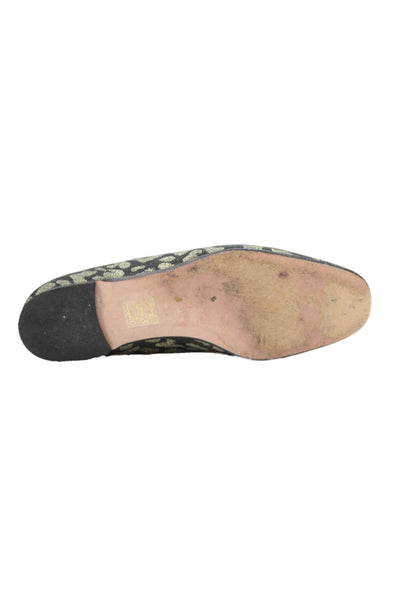 J Crew Women's Round Toe Slip-On Ballet Flats Shoes Gold/Black Size 6.5