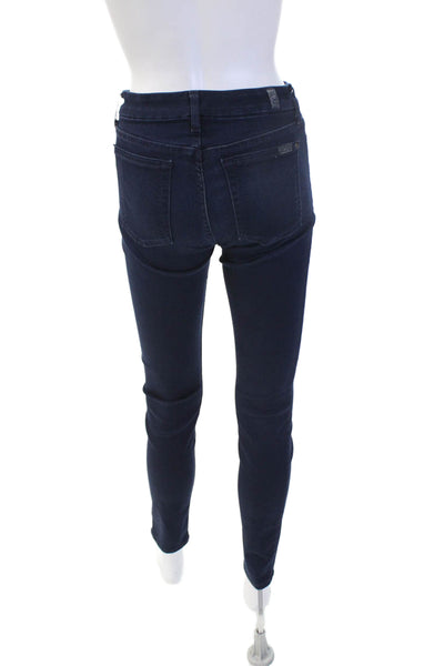7 For All Mankind Women Skinny Ankle Jeans Dark Blue Size 27