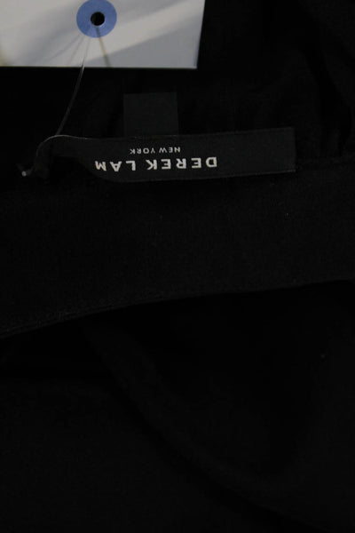 Derek Lam Women Black High Neck Long Sleeve Polyester Designer Blouse Size 0