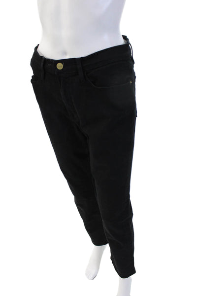 Frame Women Ankle Cropped Black Pants Size 30