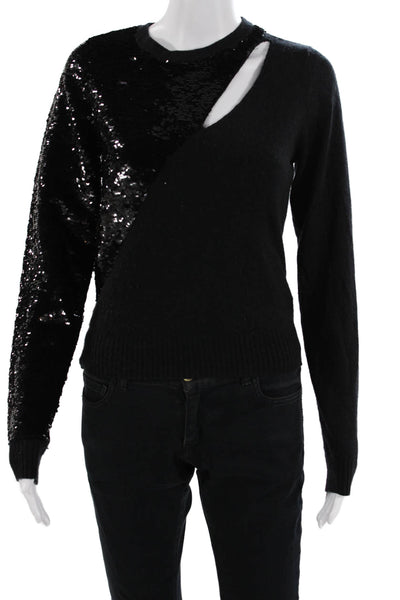 R+A Unisex Pullover Sweater Black Cashmere Silk Modal Size XS