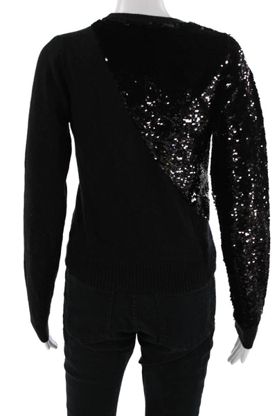 R+A Unisex Pullover Sweater Black Cashmere Silk Modal Size XS