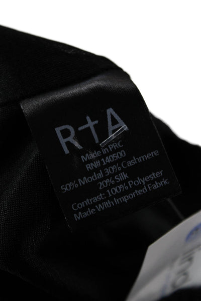 R+A Unisex Pullover Sweater Black Cashmere Silk Modal Size XS