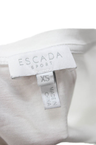 Escada Sport Womens Basic Plaid Cotton Crew Neck Short Sleeve T-Shirt Size XS