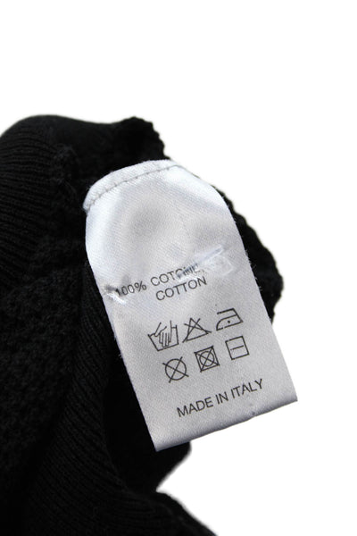 Roberto Collina Women Black Cropped Cotton Tank Crew Neck Size S