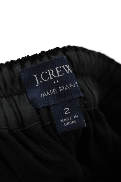 J Crew Women Ankle Cropped Pants Black Polyester 26 Inseam Size 2