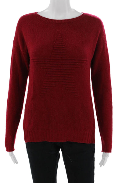 Autumn Cashmere Unisex Red Stars Round Neck Pullover Sweater Size XS
