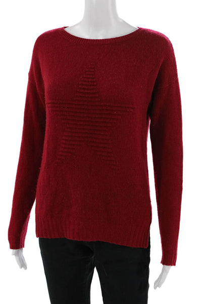 Autumn Cashmere Unisex Red Stars Round Neck Pullover Sweater Size XS
