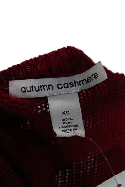 Autumn Cashmere Unisex Red Stars Round Neck Pullover Sweater Size XS
