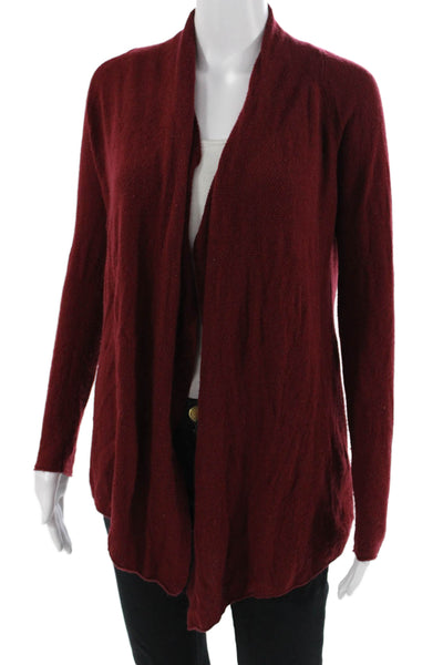 Magaschoni Womens Red 100% Cashmere Cardigan Long Sleeve Size XS