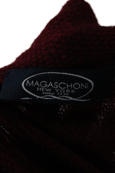 Magaschoni Womens Red 100% Cashmere Cardigan Long Sleeve Size XS