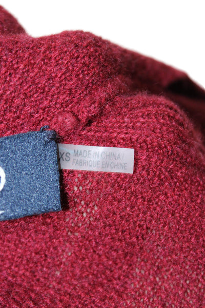 Magaschoni Womens Red 100% Cashmere Cardigan Long Sleeve Size XS