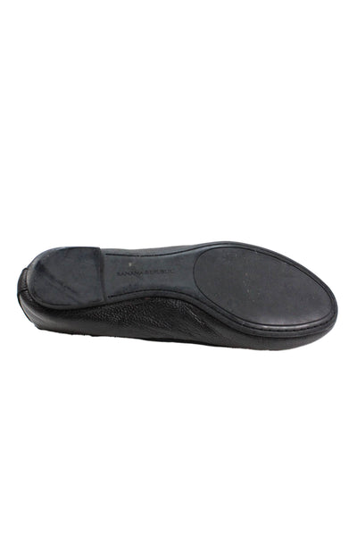 Banana Republic Womens Leather Slide On Ballet Flats Black Size 7 Medium