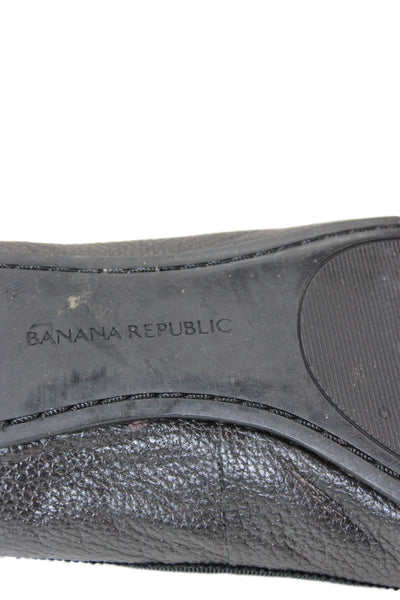 Banana Republic Womens Leather Slide On Ballet Flats Black Size 7 Medium