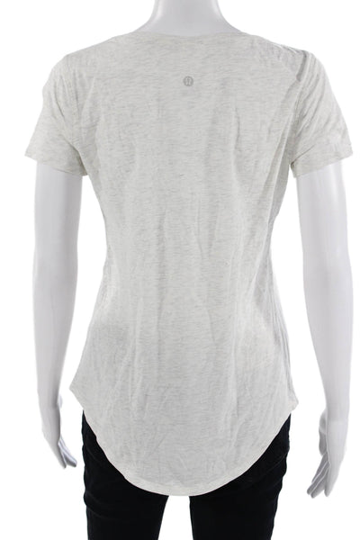 Lululemon Women Basic White Pima Cotton Short Sleeve T-Shirt Size 4