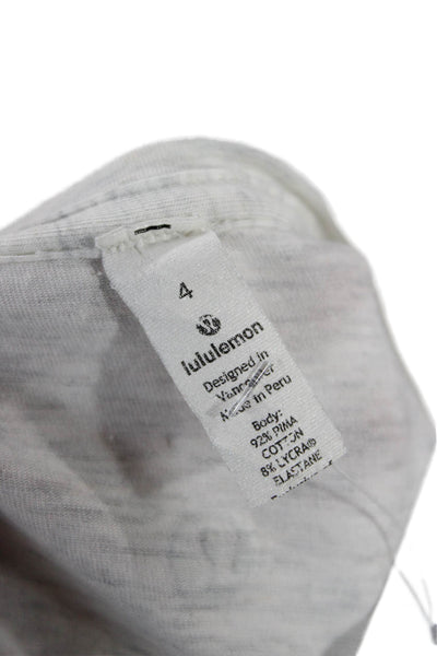 Lululemon Women Basic White Pima Cotton Short Sleeve T-Shirt Size 4