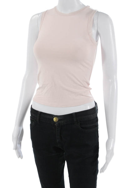 Only Hearts Women Basic Tank Pink Crew Neck 90% Nylon 10% Lycra Size S