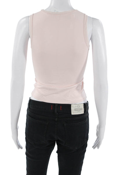 Only Hearts Women Basic Tank Pink Crew Neck 90% Nylon 10% Lycra Size S
