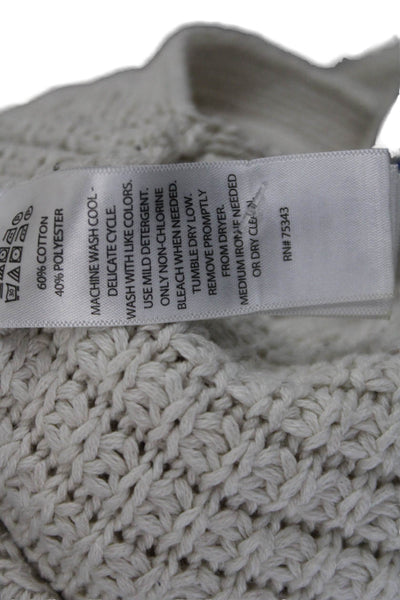 Rachel Zoe Unisex Beige V Neck Bohemian Pullover Sweater Long Sleeve Size L