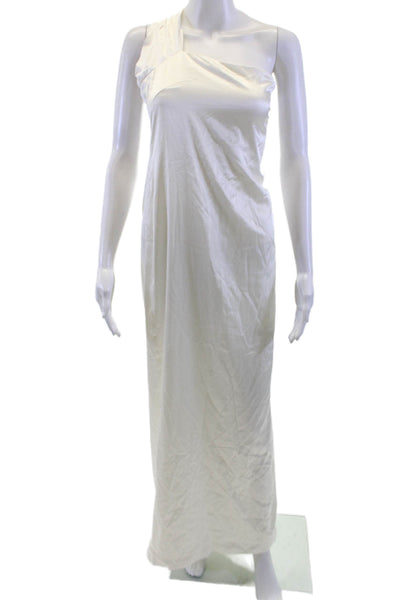 Viktoria Cham Womens Maxi Satin Slip Dress White Sleeveless Designer Size S